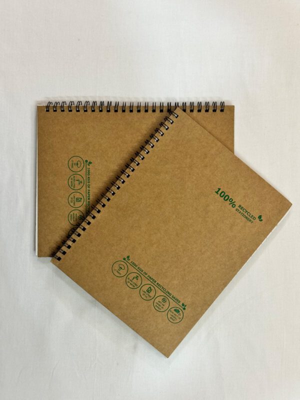 100% Recycled Spiral Notebook (Metal Spiral, not plastic) - Image 4