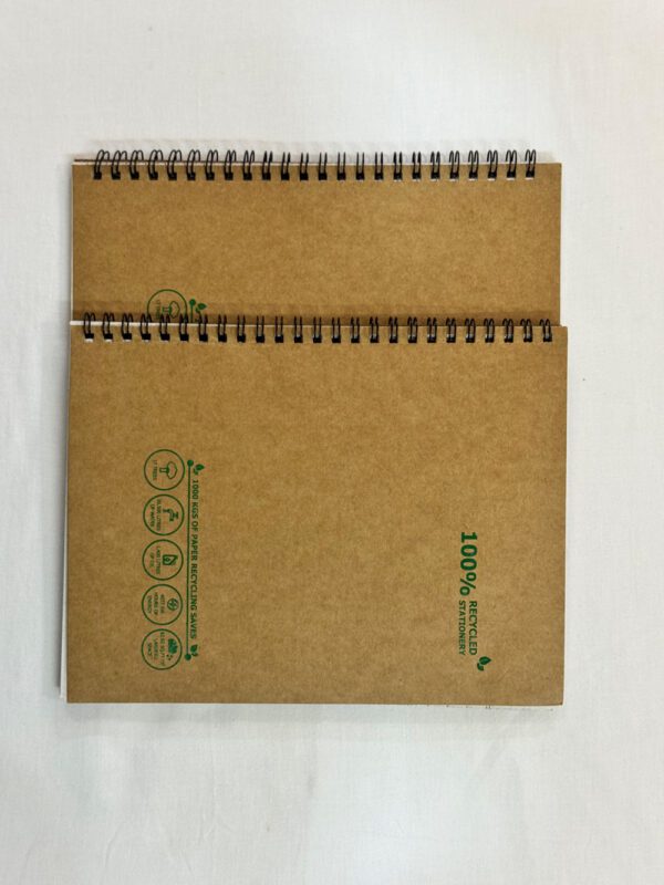 100% Recycled Spiral Notebook (Metal Spiral, not plastic) - Image 3