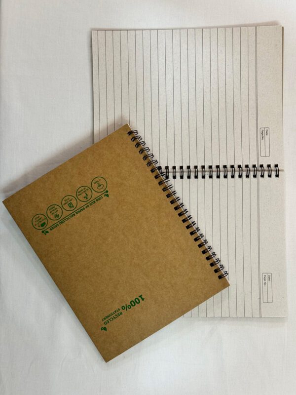 100% Recycled Spiral Notebook (Metal Spiral, not plastic) - Image 2